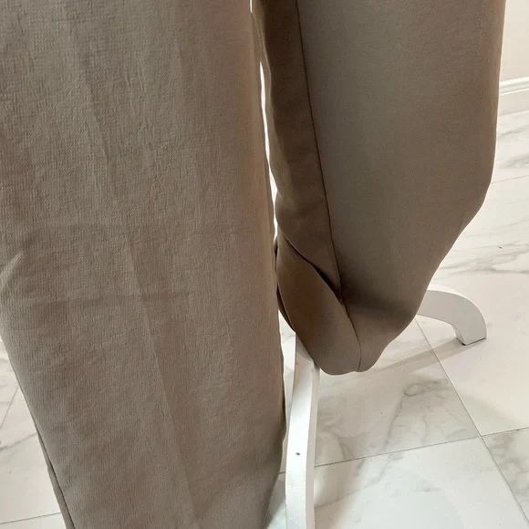Aritzia The Effortless Plant Pleated High-Waist Wide-Leg Pants in Taupe - Picture 5 of 9